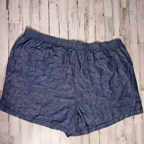 Old Navy Women's 4X Plus Size Shorts High Waisted Linen Blend Chambray Blue - Picture 9 of 16